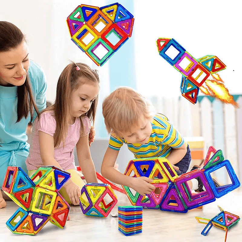 Magnetische Bouwstenen - Montessori Magnetische Sets voor Creatief Spelen, Bouwen en Leren, Perfect Educatief Speelgoed voor Kinderen