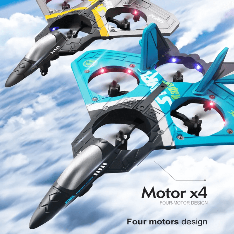 RC gevechtsvliegtuig in duurzaam EPP-schuim met LED-lampjes | vliegtuig met afstandsbediening 2,4GHz voor beginners & kinderen - modelvlucht met 360° Loop & lange vliegtijd