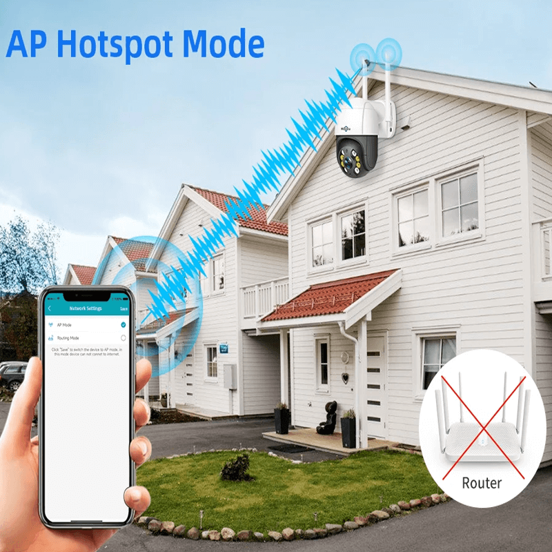 Slimme wifi-beveiligingscamera - met infrarood nachtzicht, APP & AI