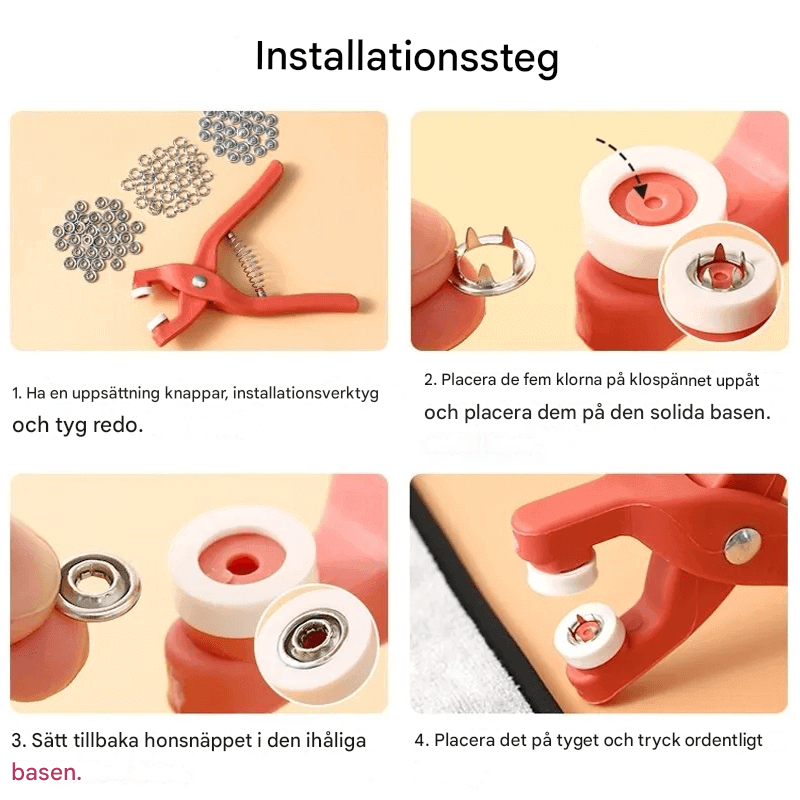 Doe-het-zelf-gereedschap voor metalen drukknoppen