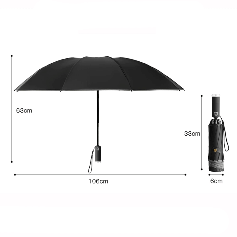 Opvouwbare paraplu met LED-zaklamp