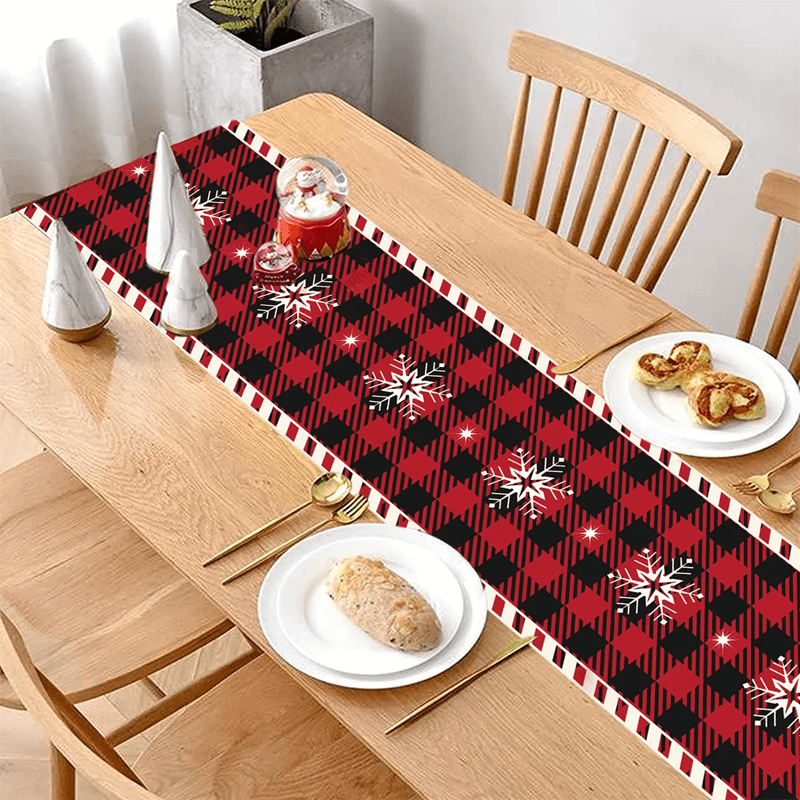 Stoffen kersttafelkleed voor eettafel 180x35cm - versier de eettafel in kerstsfeer