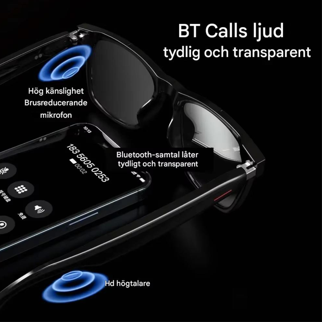 NeoShade - Slimme bril met ingebouwde luidsprekers, microfoon en gepolariseerde lenzen die blauw licht filteren