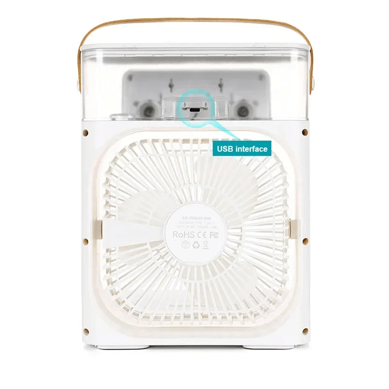 Draagbare tafelventilator airconditioner met waterkoeling