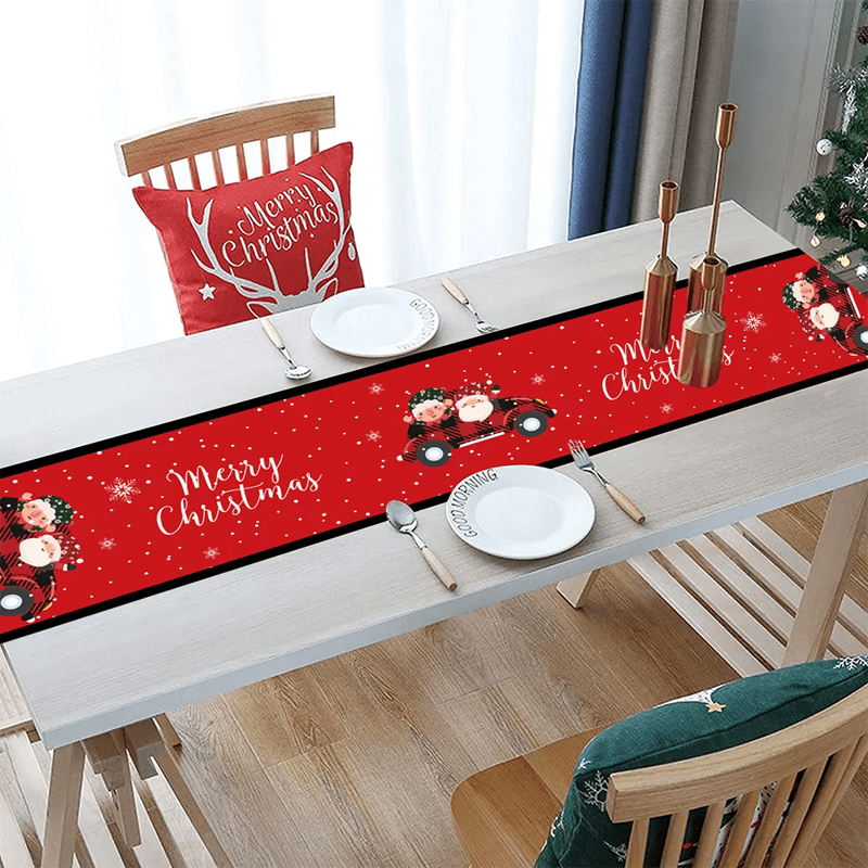 Stoffen kersttafelkleed voor eettafel 180x35cm - versier de eettafel in kerstsfeer