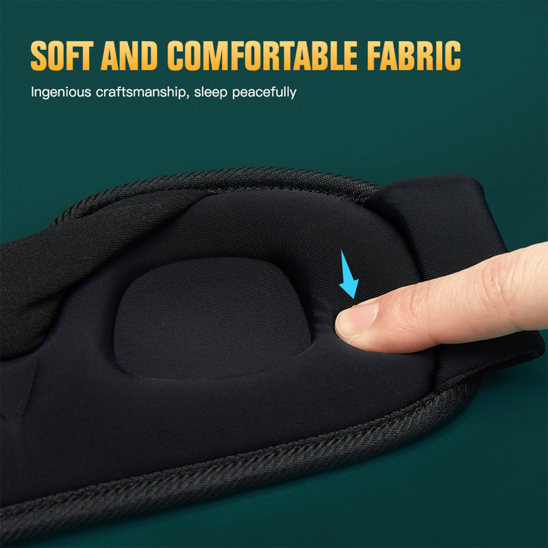 Draagbaar 3D-slaapmasker - Lichtblokkering, zachte gewatteerde oogbescherming voor optimaal comfort