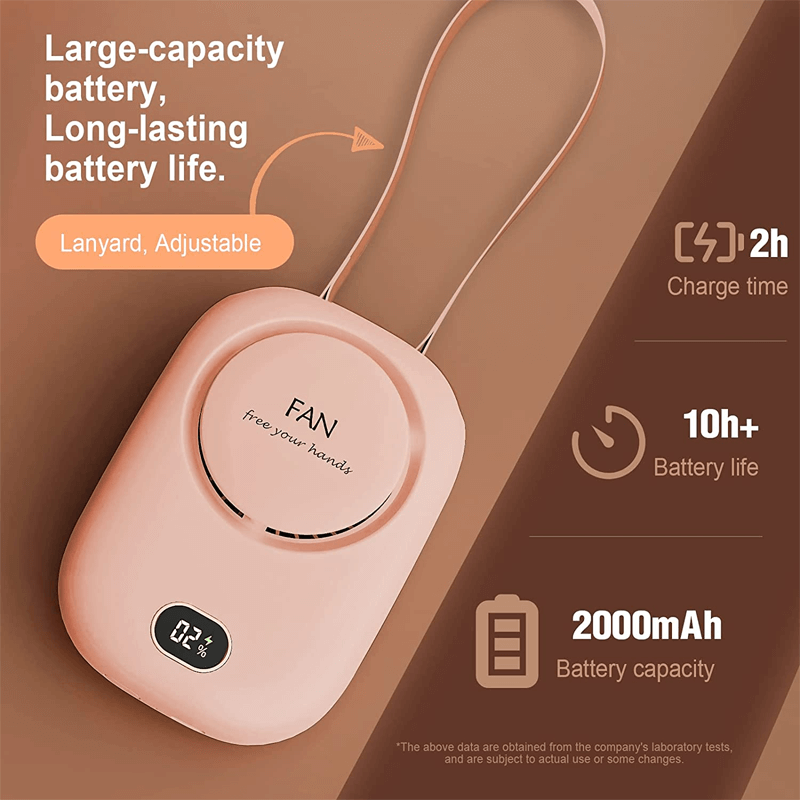 Draagbare, hangende minihalsventilator 2000mAh