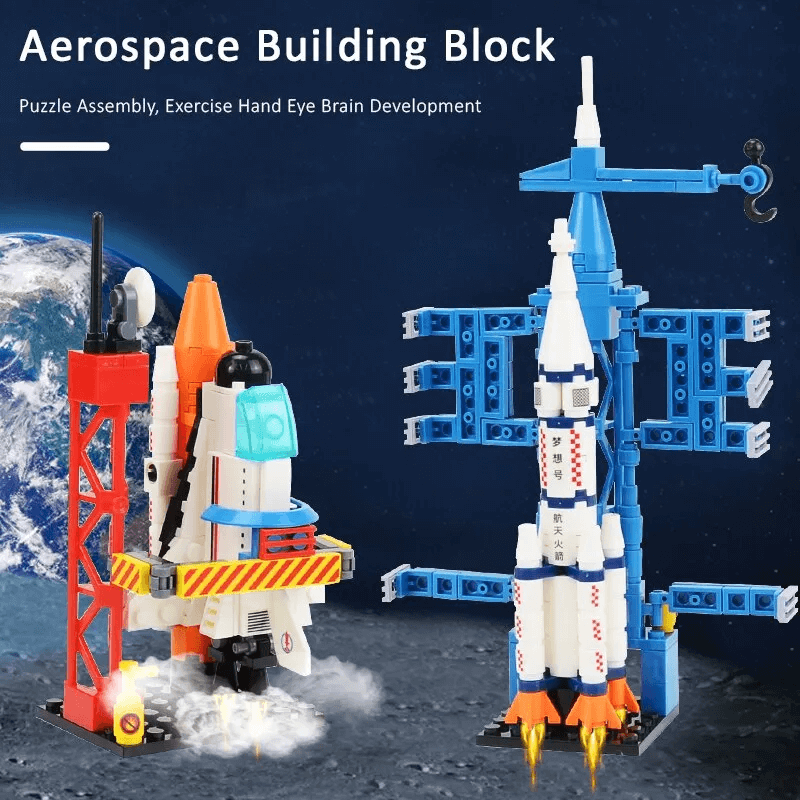 AstroPlay - Ruimteraket met astronautfiguur en lanceerplatform voor kinderen