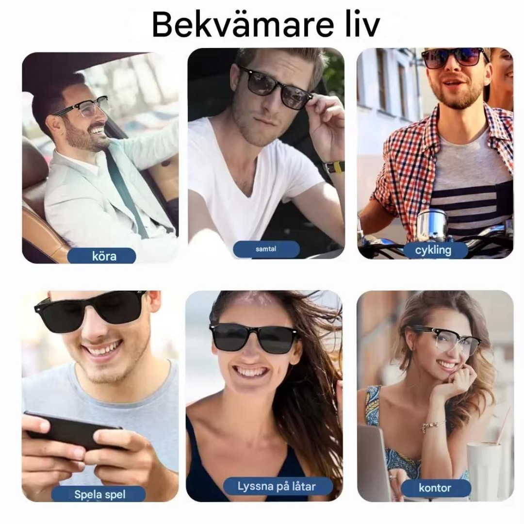 NeoShade - Slimme bril met ingebouwde luidsprekers, microfoon en gepolariseerde lenzen die blauw licht filteren