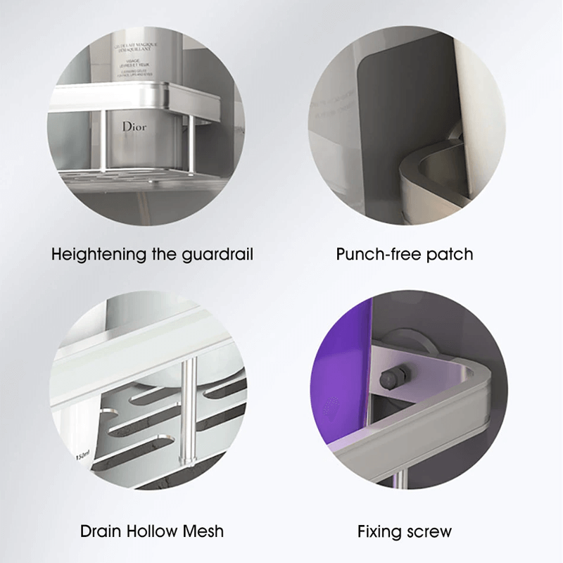 Wand gemonteerde opbergplank - Uittrekbare hoekplank voor badkamer