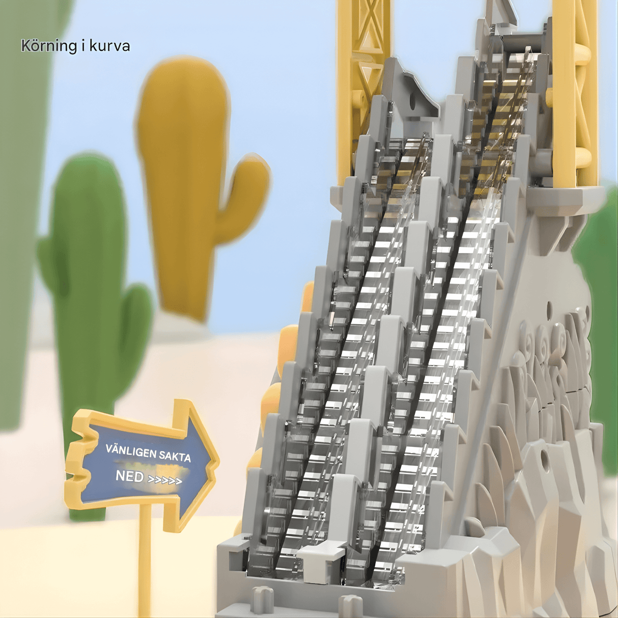 DinoTrack – Elektrisk Dubbelbanig Dinosaurie-rutschkana med Dynamiska Klättertrappor, Ljus & Musik för Barn