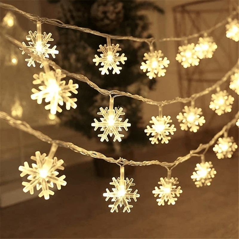 1,5-3m LED-stringverlichting met kerstthema, kerststringverlichting - sneeuwvlokken, rendieren, sterren, kerstboom