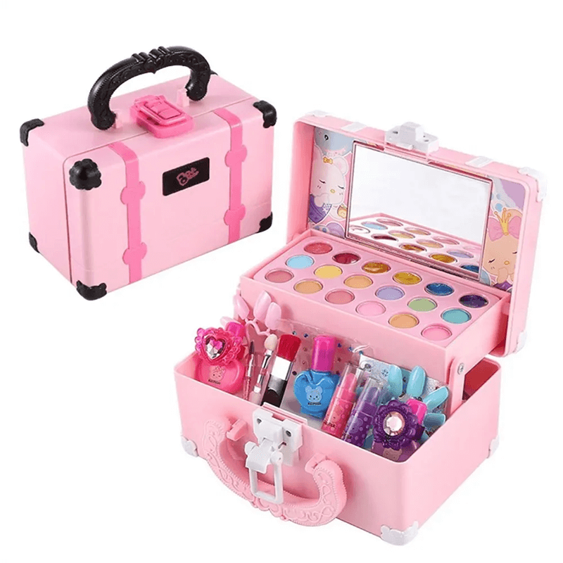 Make-up set in kleurrijk plastic | Wasbaar & Niet-giftig Make-up Speelgoed voor Kinderen - Fantasierijk Spelen & Perfect Cadeau voor Meisjes 3+