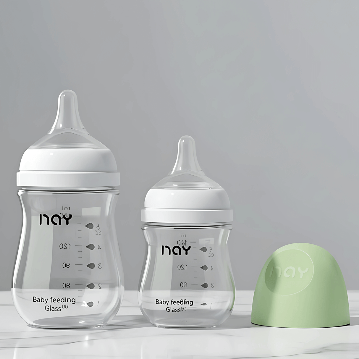 BabyFlow – Anti-Kolik Babyflaska i Glas med Mjukt Silikonnapp & Kontrollerad Flödesdesign