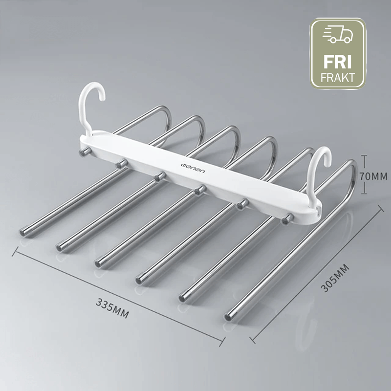 6-in-1 Roestvrij Staal Opvouwbaar Broekenrek | Multifunctionele Kleerhanger voor Garderobe & Reizen - Bespaar ruimte met verstelbare lagers
