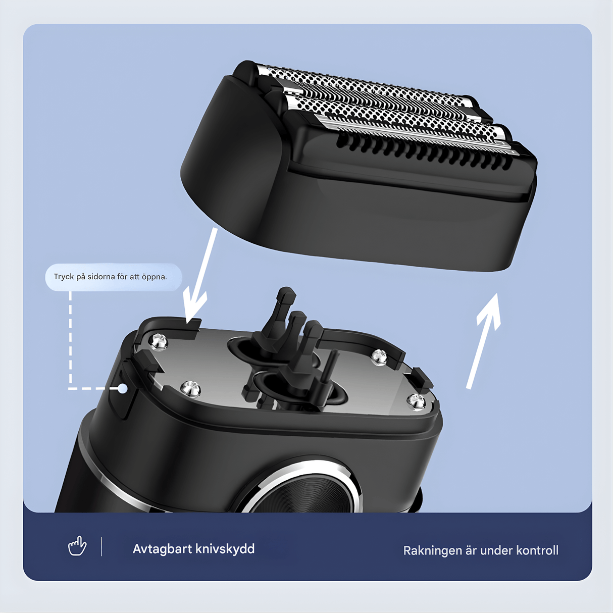TrimPro – Portabel Elektrisk Rakapparat med 4-Bladssystem & Tvättbar Design för Kropp och Ansikte