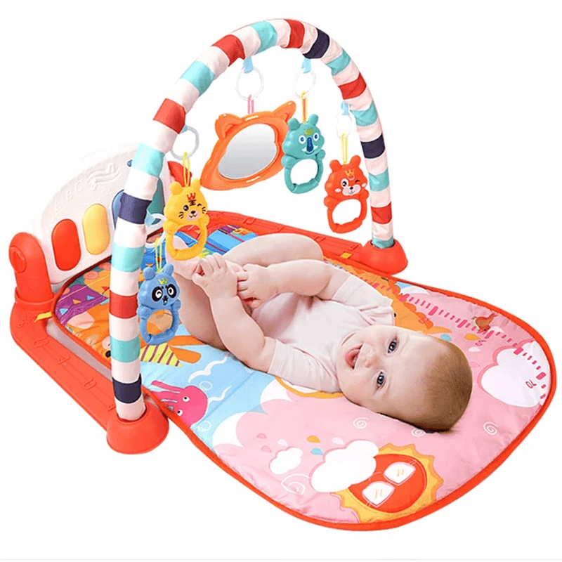 Baby Speelkleed met Muziek & Speelgoed | 3-in-1 Activiteitengym voor Pasgeborenen & Baby's - Zacht, Draagbaar & Ontwikkelingsgericht Spelen van 0-18 Maanden