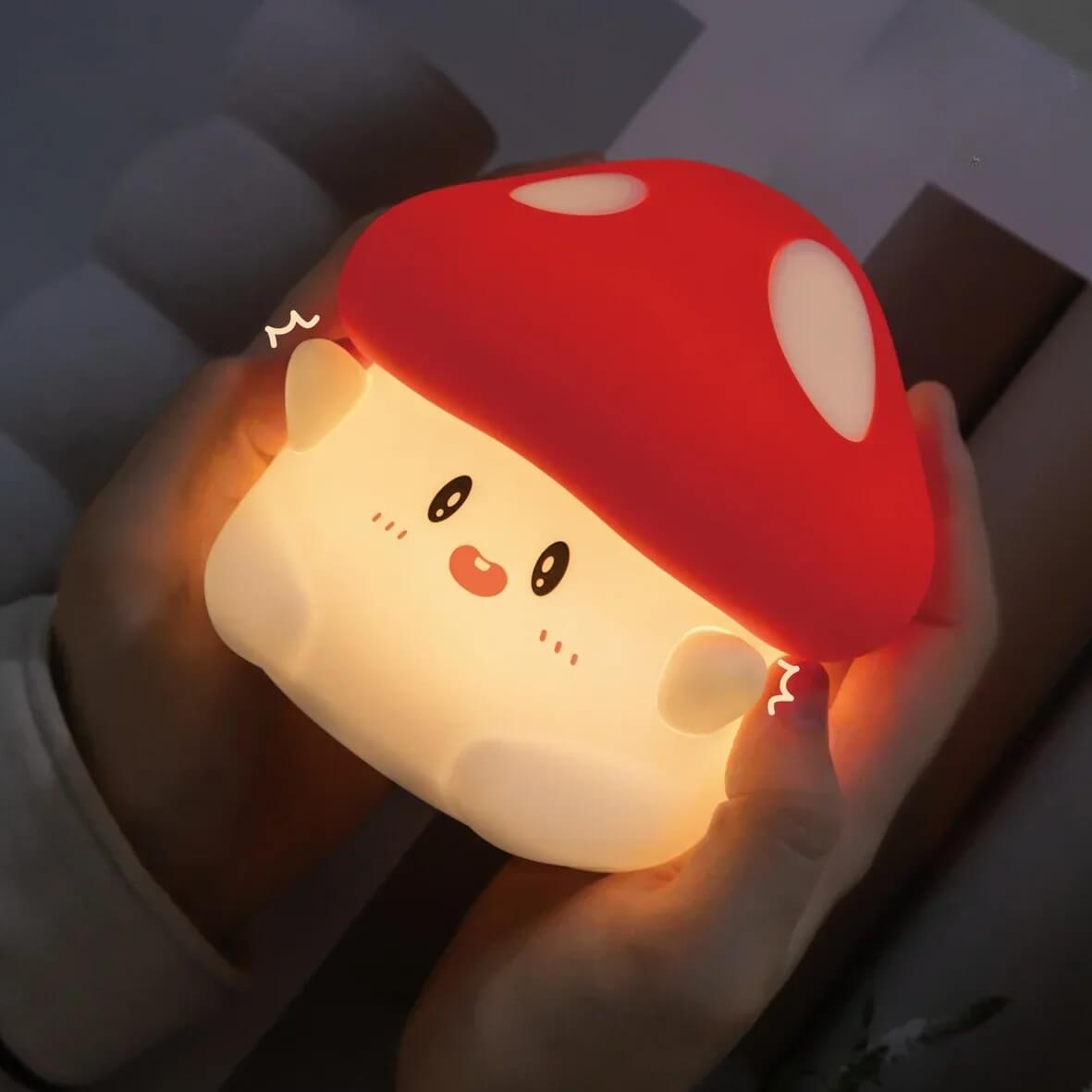 GlowShroom - Siliconen LED Nachtlampje | Zacht pompoen-, paddenstoel- of spookontwerp voor kinderkamers en slaapkamers