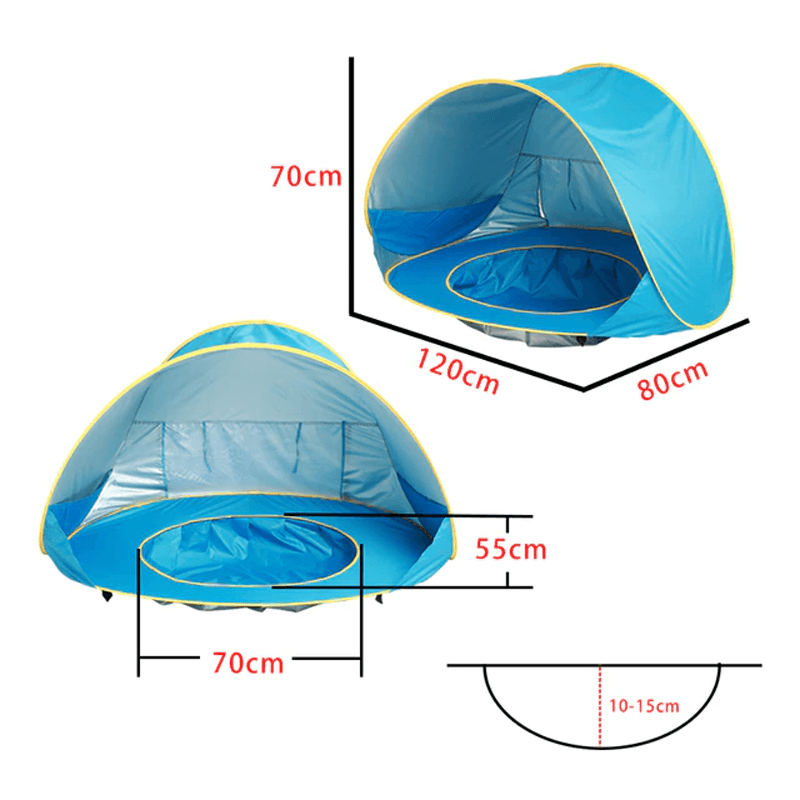 Pop-Up UV-tent met zwembad Strandtent Zonnetent