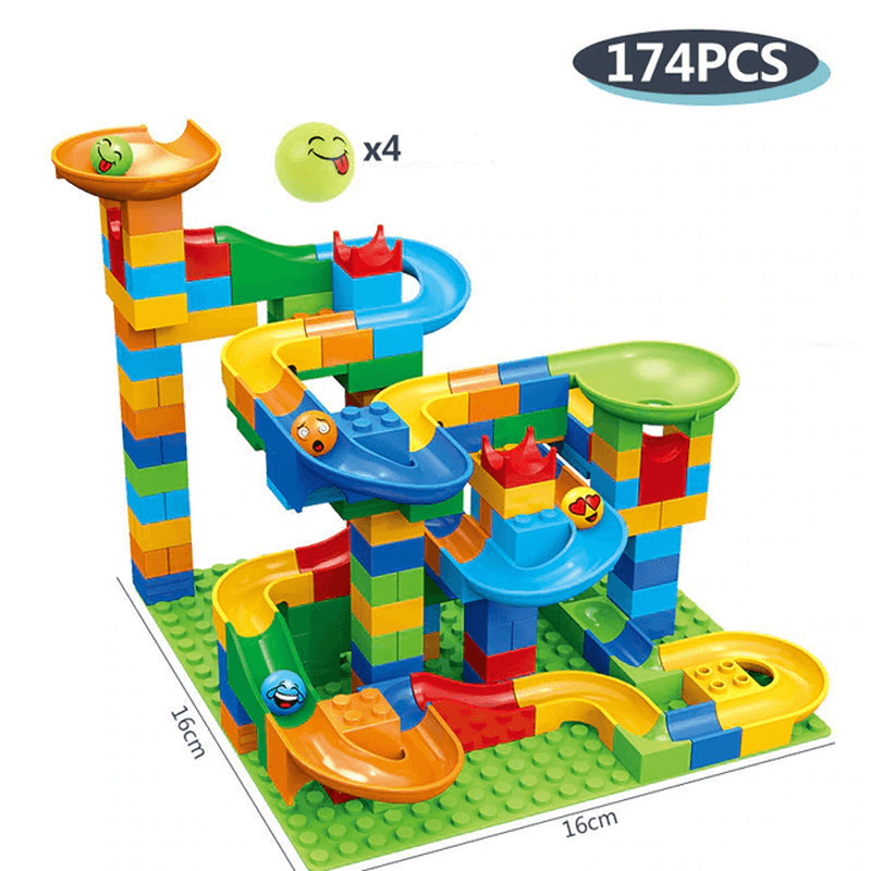 Marble Run Bouwstenen - Creatief Labyrint met Glijbaan en Balspoor voor Kinderen - Educatief Spelen voor Probleem Oplossen en Verbeelding