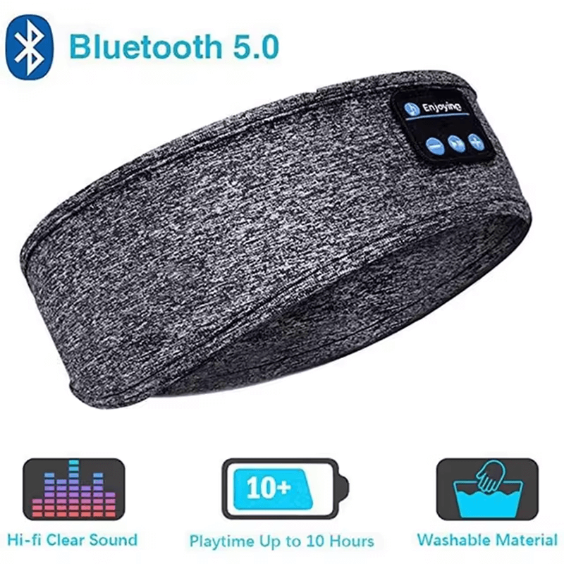 Draadloze Bluetooth Slaap Hoofdband & Oogmasker - Elastische, Comfortabele Hoofdtelefoon met Afneembare Luidsprekers voor Slaap & Oefening