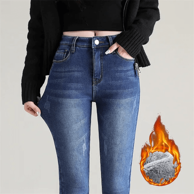 Smalle warme jeans