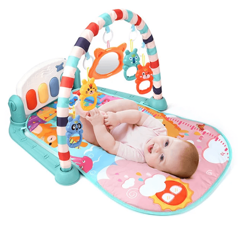 Baby Speelkleed met Muziek & Speelgoed | 3-in-1 Activiteitengym voor Pasgeborenen & Baby's - Zacht, Draagbaar & Ontwikkelingsgericht Spelen van 0-18 Maanden