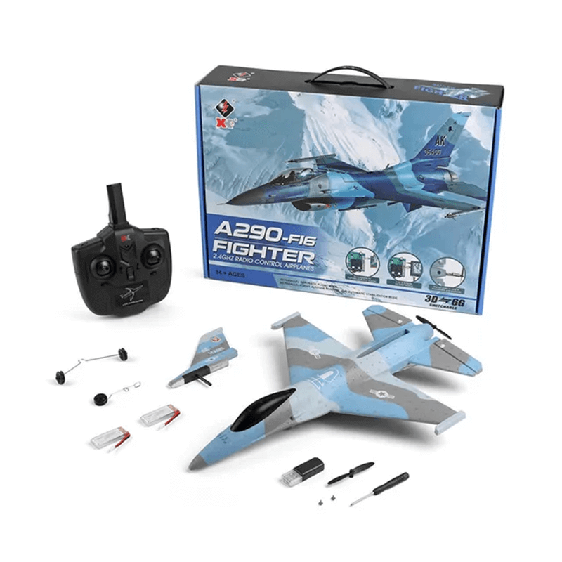 Op afstand bestuurbaar RC F16 schuimstraalvliegtuig - 2.4G, realistische propeller, zweeffunctie & groot bereik