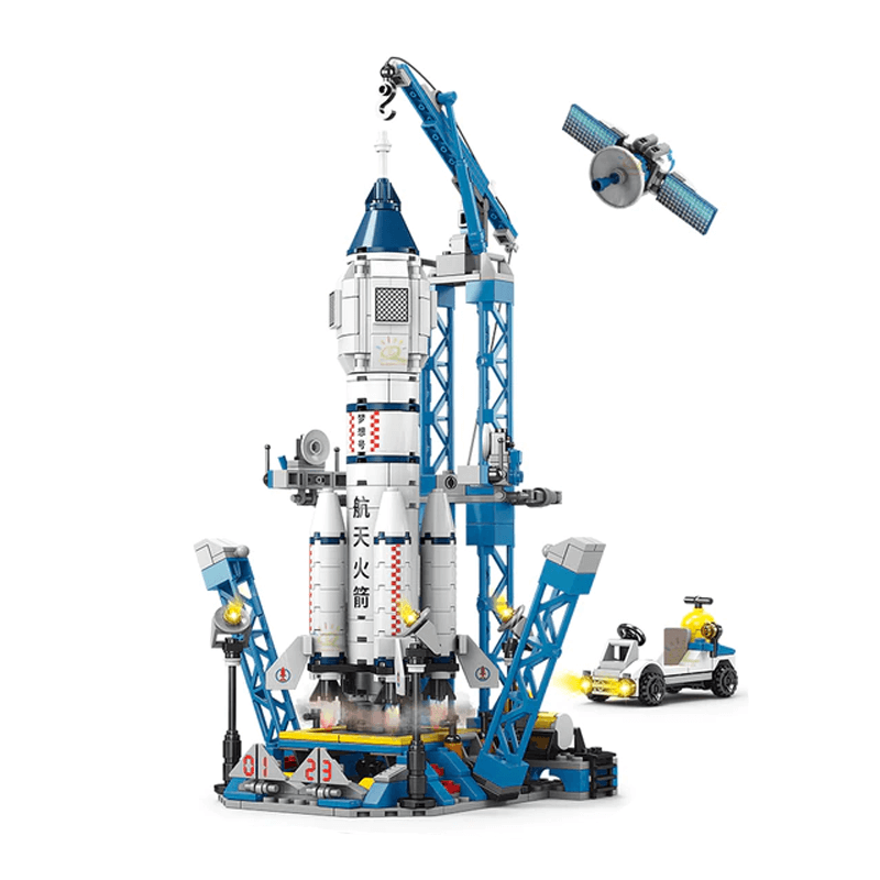 Raketbouwstenen - Creatief Bouwspeelgoed voor Kinderen, Ruimteraket Bouwsets en Doe-Het-Zelf Bouwstenen