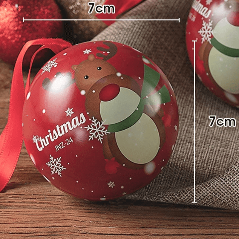 Kerstbal Snoepdoos Kerstdecoratie - Vullen met snoep & chocolade, Kerstman, Eland, Sneeuwpop