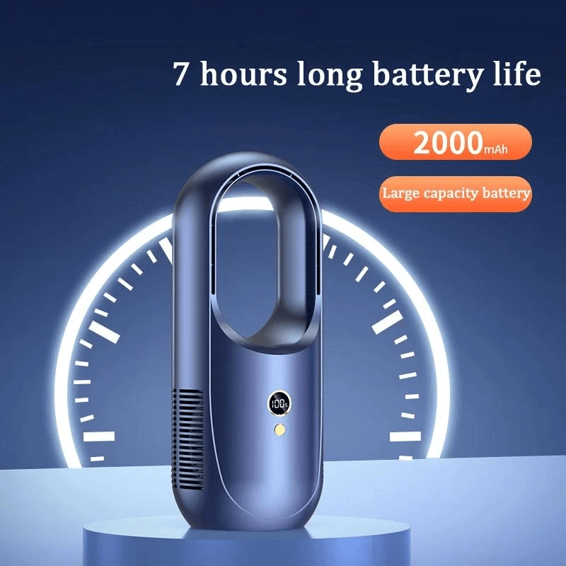 Draagbare ventilator met LED-scherm 2000mAh