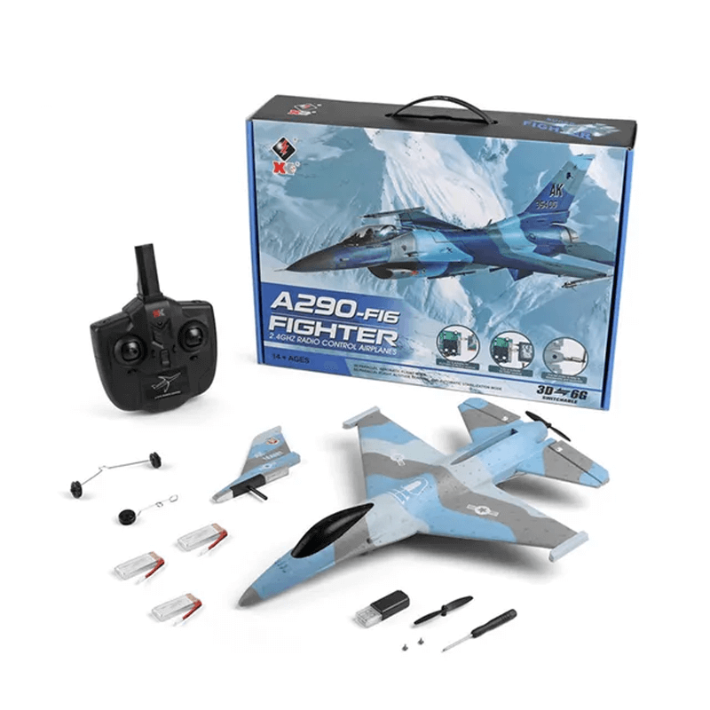 Op afstand bestuurbaar RC F16 schuimstraalvliegtuig - 2.4G, realistische propeller, zweeffunctie & groot bereik