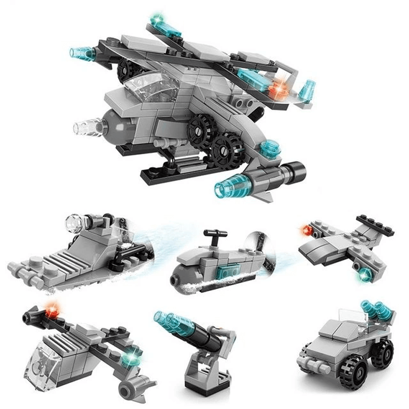 6-in-1 Bouwstenen Voertuigenset voor Kinderen | Brandweerwagen, Tank & Helikopter - STEM-Speelgoed voor Creatief Spelen & Leren (6-10 jaar)