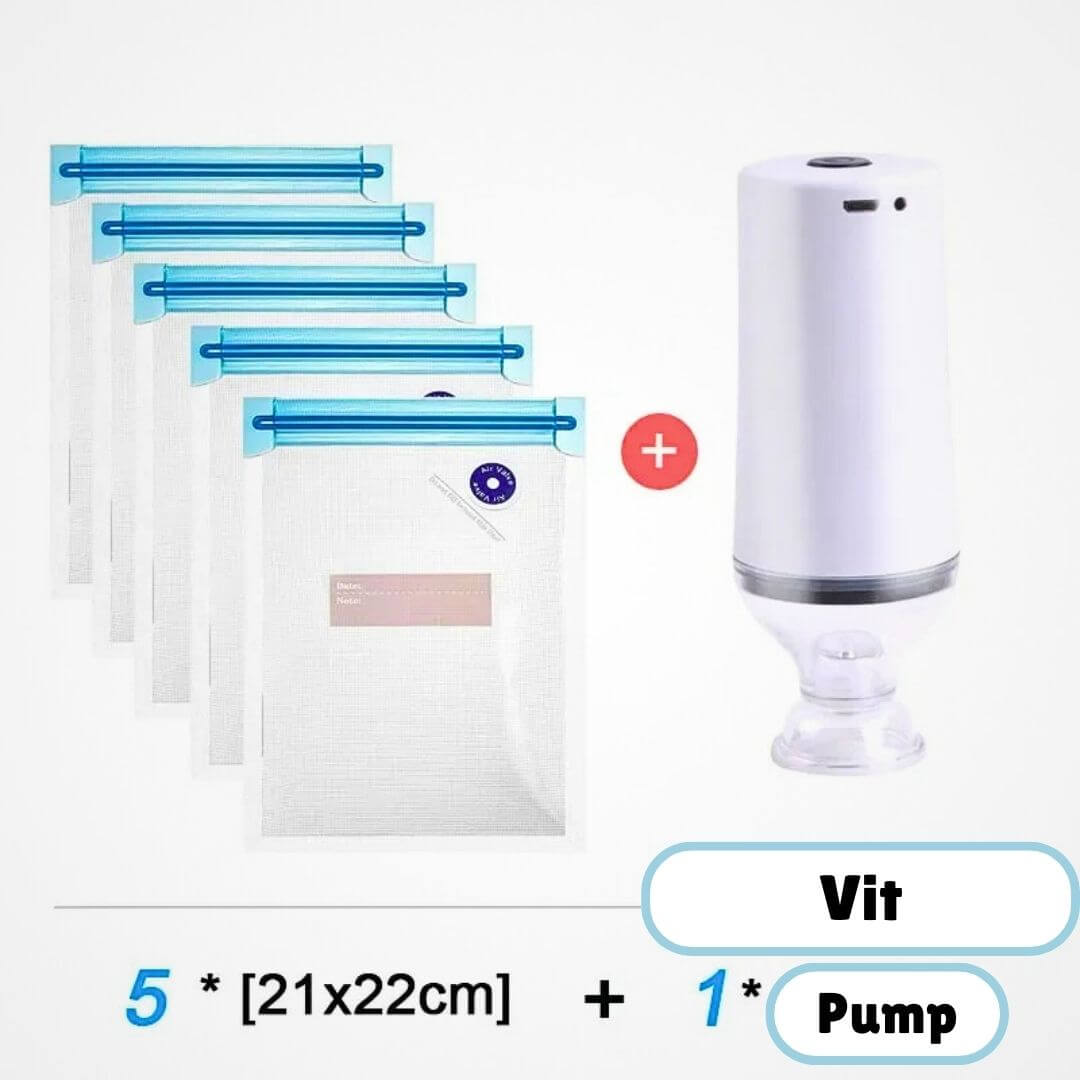 FreshSeal - Vacuümverpakkingsset voor langer houdbaar voedsel