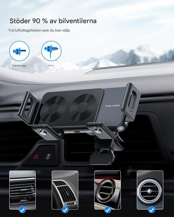 ChargeMount - Verstelbare Smart Car Telefoonhouder met 15W Draadloos Oplaad Pad voor Opvouwbare Schermen