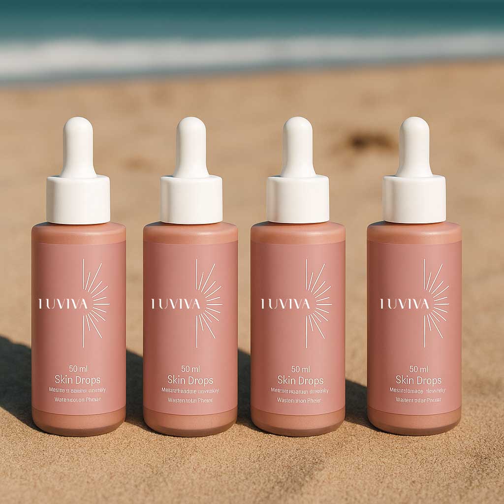 TanVera – Brun Utan Sol Droppar för Inre Lyster | Naturlig Solkysst Hud Utan UV