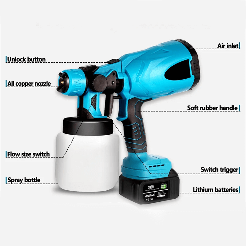 Snoerloos verfpistool 800ml 18v