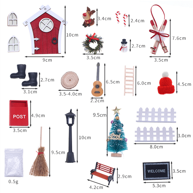 Kerstdecoratie Miniatuurset Huis van de Kerstman