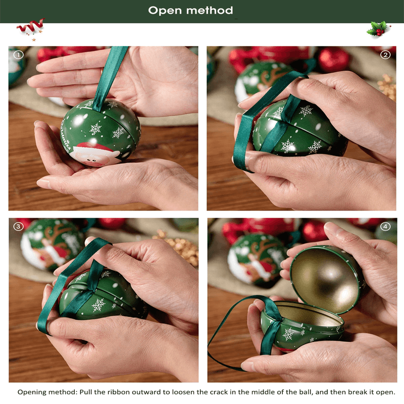 Kerstbal Snoepdoos Kerstdecoratie - Vullen met snoep & chocolade, Kerstman, Eland, Sneeuwpop