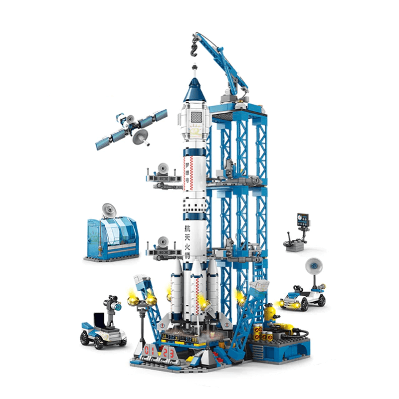 Raketbouwstenen - Creatief Bouwspeelgoed voor Kinderen, Ruimteraket Bouwsets en Doe-Het-Zelf Bouwstenen