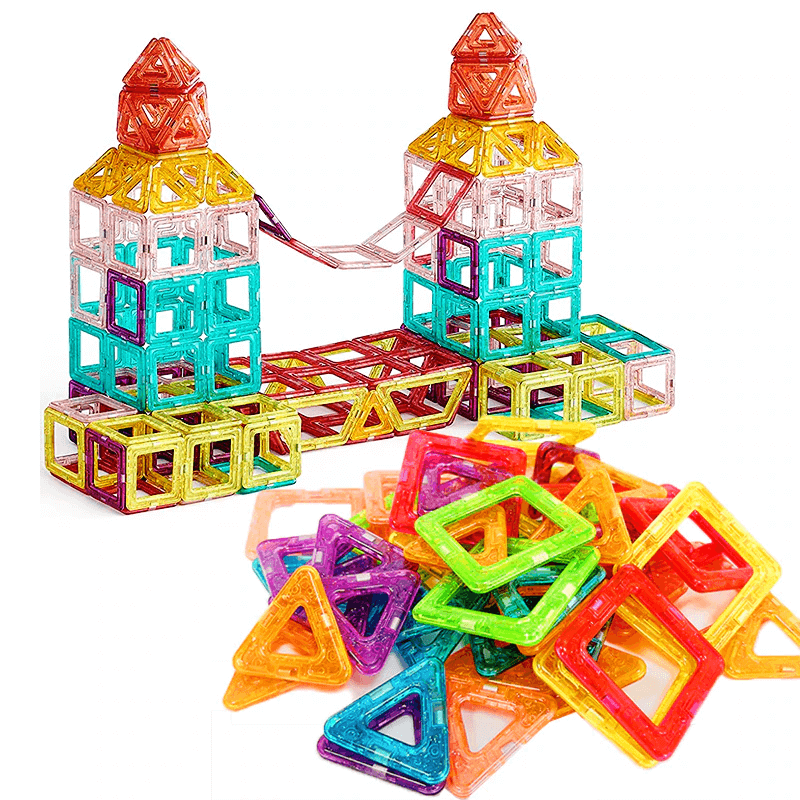 Magnetische Bouwstenen - Montessori Magnetische Sets voor Creatief Spelen, Bouwen en Leren, Perfect Educatief Speelgoed voor Kinderen