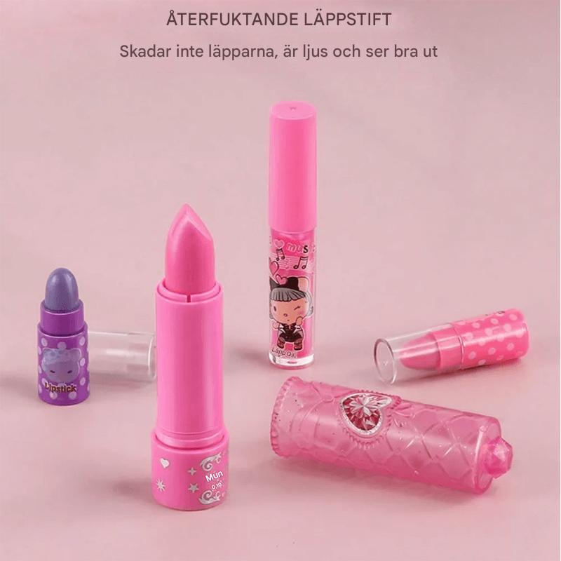 Make-up set in kleurrijk plastic | Wasbaar & Niet-giftig Make-up Speelgoed voor Kinderen - Fantasierijk Spelen & Perfect Cadeau voor Meisjes 3+