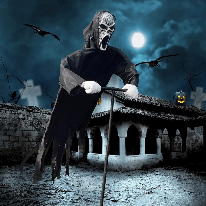 Enge spook vogelverschrikker - Halloween Decoratie voor tuin en erf, enge vogelverschrikker zwaaiend in de wind