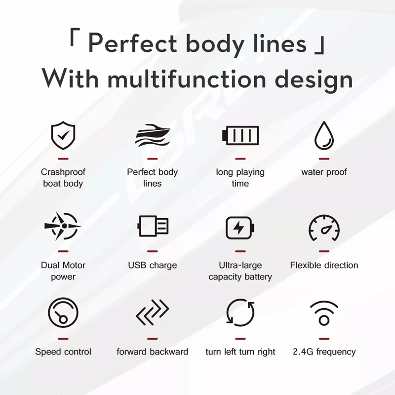 Snelle boot met afstandsbediening - 25 km/u raceboot met IPX4 waterdichtheid en waterkoeling