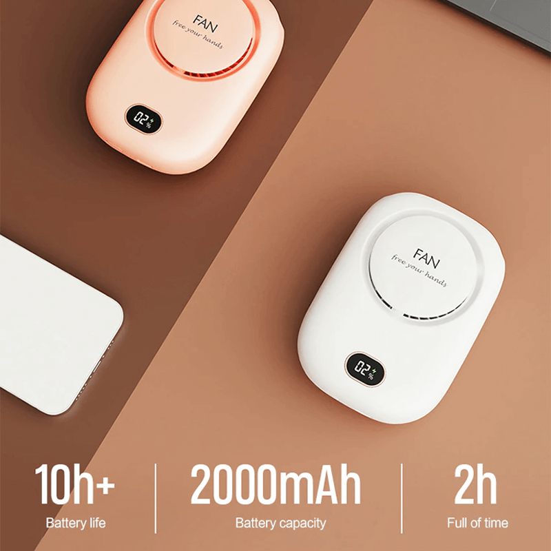 Draagbare, hangende minihalsventilator 2000mAh