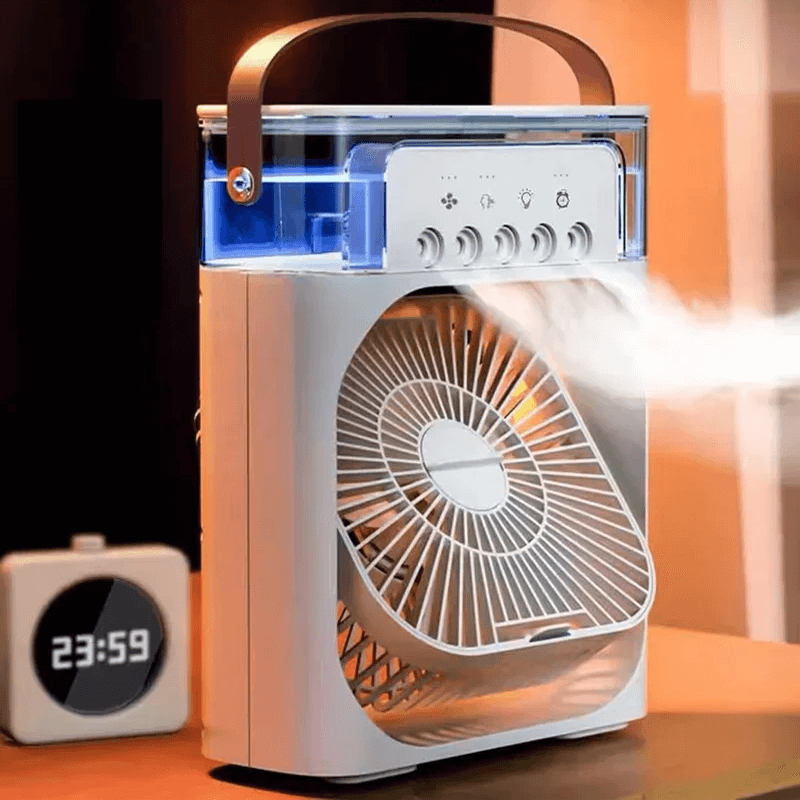 Draagbare tafelventilator airconditioner met waterkoeling