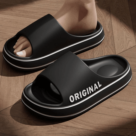 Comfortabele pantoffels met dikke zool