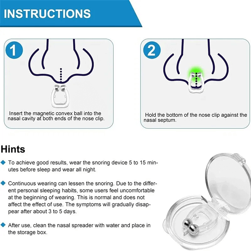 Anti-snurk Magnetische Silicone Neusklem