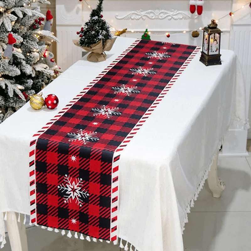Stoffen kersttafelkleed voor eettafel 180x35cm - versier de eettafel in kerstsfeer