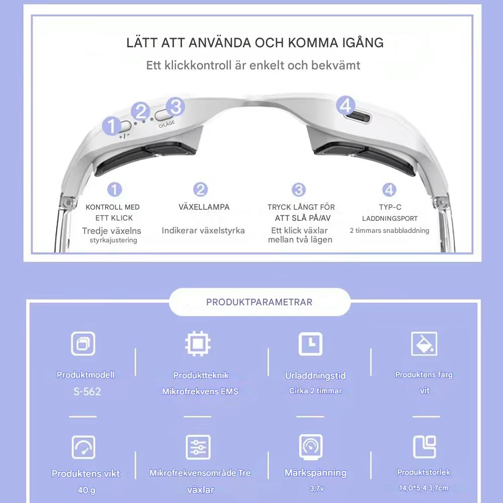 ZenVisio - Elektrische oogmassagebril voor ontspanning en rimpelvermindering